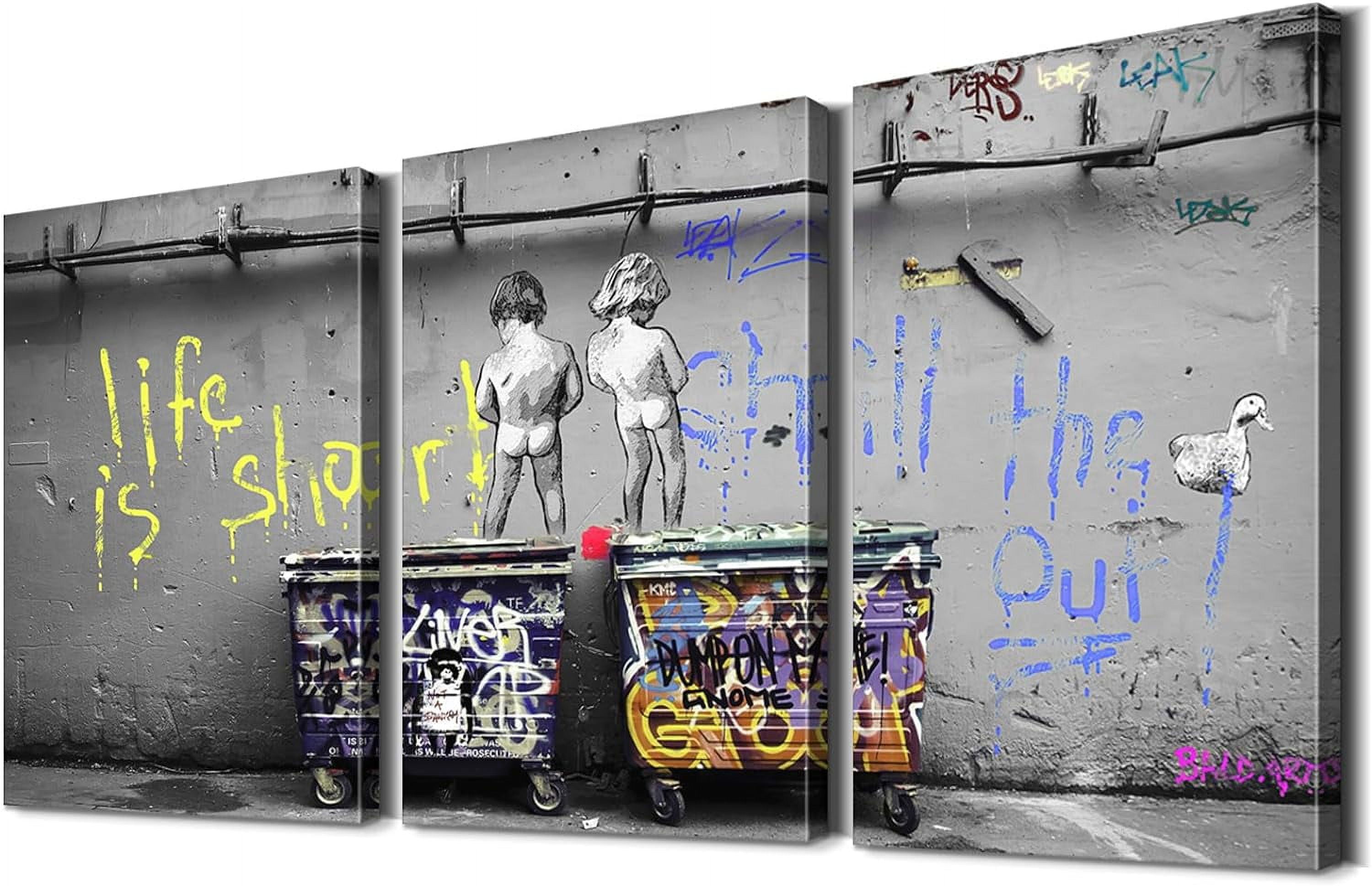 Banksy Peeing Boys Life is Short Chill The Duck Out Street
