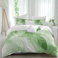 thumbnail image 1 of 3 Piece Green Marble Duvet Cover Set Full Size,Microfiber Comforter/Quilt Cover with Corner Ties and 2 Pillowcases,Modern Abstract Art Yellow Lines Ink Painting All Season Bedding with Zipper Closure, 1 of 8