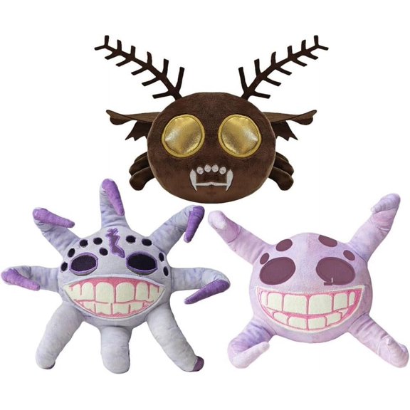 3 Piece Grumble Giggle Gloombat Combined Plush Toy Set
