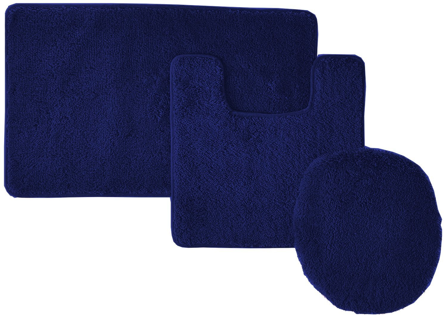 CHAPLLE Dark Blue Smoky Stage Disco Night Club Studio Theater Show Fame  Performance Dark Blue Light 3 Piece Bathroom Rugs Set Bath Rug Contour Mat  and Toilet Lid Cover 