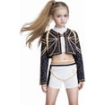 thumbnail image 1 of 3-Piece Halloween Cosplay G'irl's Costume, Luxury Popular Singer Stage Performance Outfit, Black Printed , Ages 3-12, 1 of 6