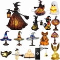 thumbnail image 1 of 3 Piece Halloween Ghost LED Night Light Set, Ceramic Glowing Ghost Figurines with Soft Warm Light, Spooky Season Tabletop Decor for Mantel Bookshelf Halloween Party Display, for Ghost Decor Collector, 1 of 7