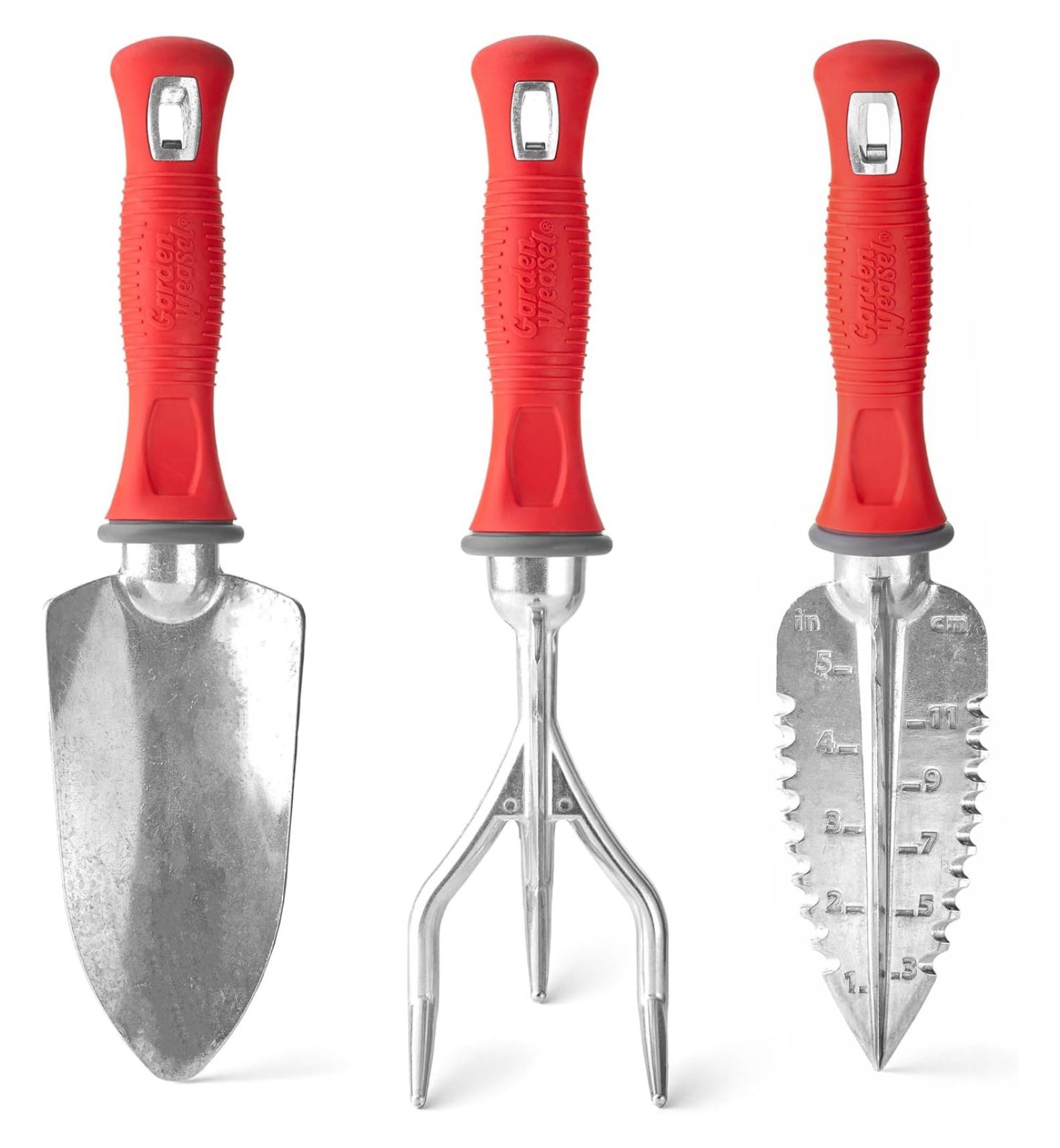 3Piece Hand Tool Combo Set Trowel, Transplanter and Cultivator