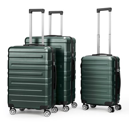 3 Piece Hardshell Luggage Set, ABS+PC Nested Spinner Suitcase Luggage Set With TSA Lock, 20 24 28 Inch, Gray