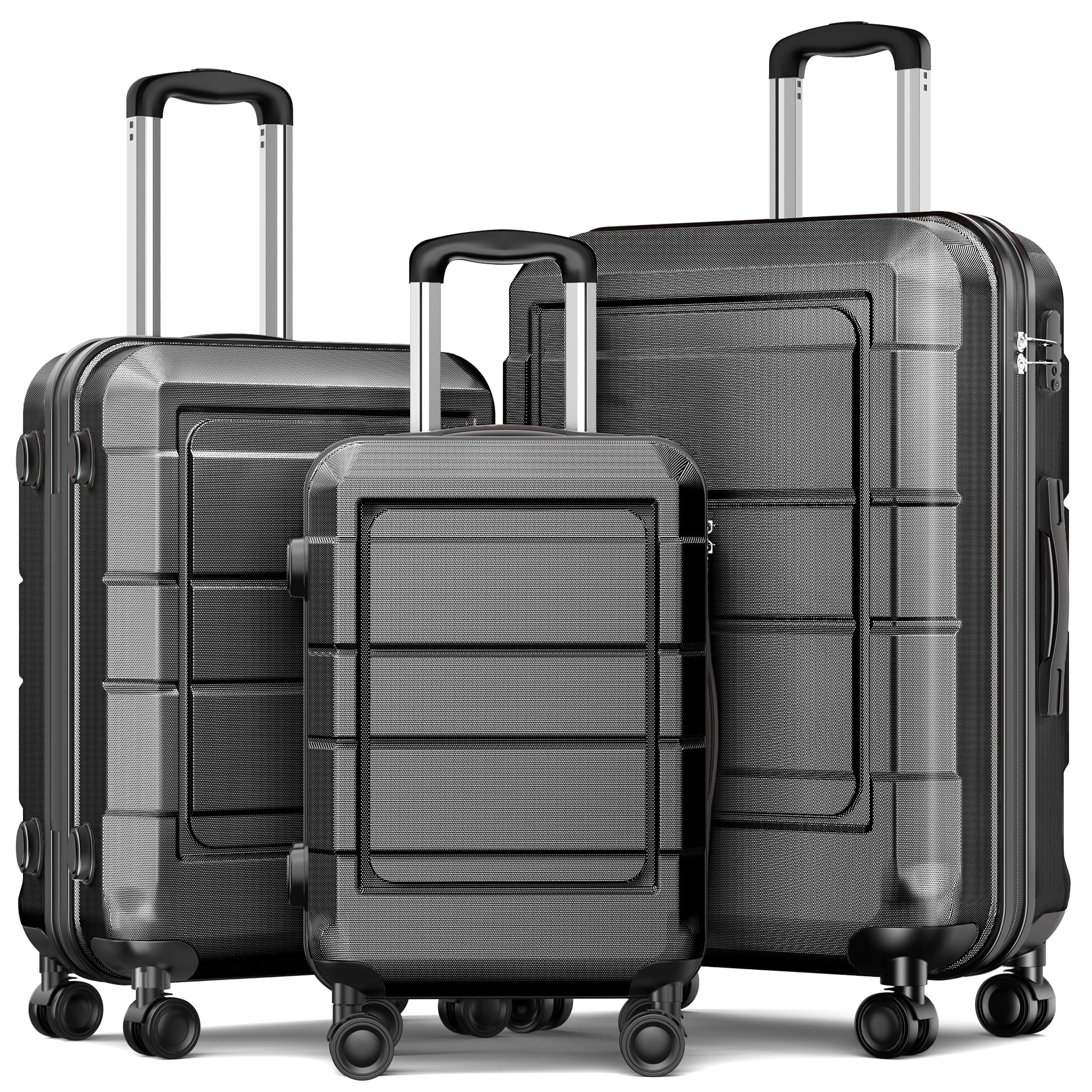 3 Piece Hardshell Luggage Set with Spinner Wheels TSA Locks