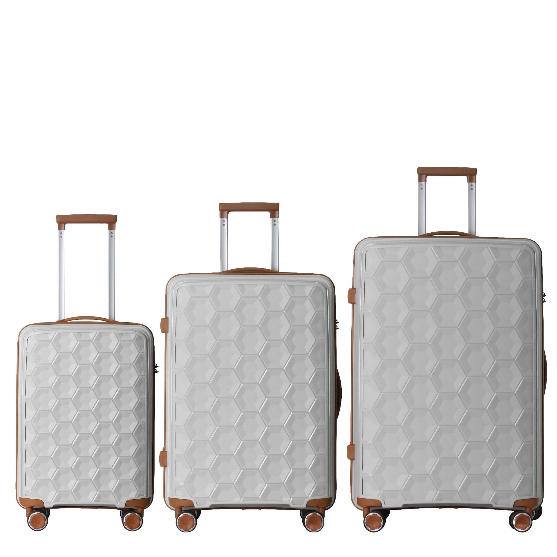 3-Piece Hardshell Spinner Luggage Set with TSA Lock, Durable PP Suitcase (20/24/28in)