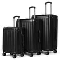 thumbnail image 1 of New York Xpress 3-Piece Hardside Luggage Set, Expandable Suitcases with TSA Lock, 20"/26"/30" Carry-on & Checked, Black - WD577, 1 of 11