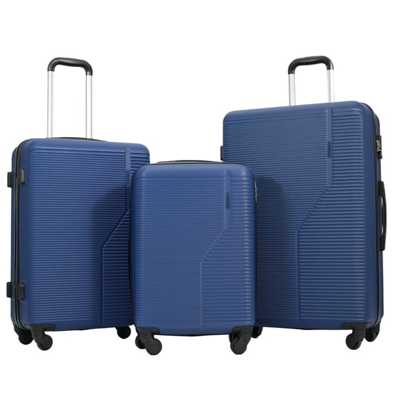 Travelhouse 3-Piece Hardside Luggage Set - Lightweight Spinner Suitcase with TSA Lock (20in/24in/28in),Blue