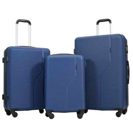 Travelhouse 3 Piece Hardside Luggage Sets Lightweight Suitcase with TSA Lock Spinner Wheels 20in24in28in.（Blue）