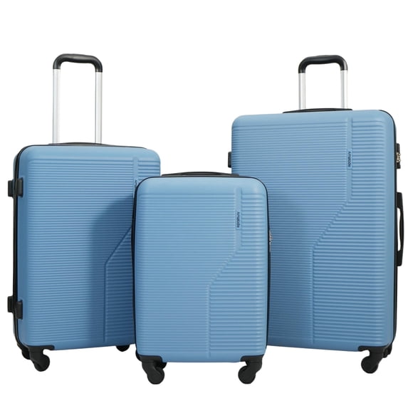 Travelhouse 3-Piece Hardside Luggage Set - Lightweight Spinner Suitcase with TSA Lock (20in/24in/28in),Light blue