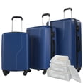 thumbnail image 1 of 3 Piece Hardside Luggage Sets, Hardshell Suitcase Lightweight Durable Spinner Wheels with Packing Cubes,Navy, 1 of 6