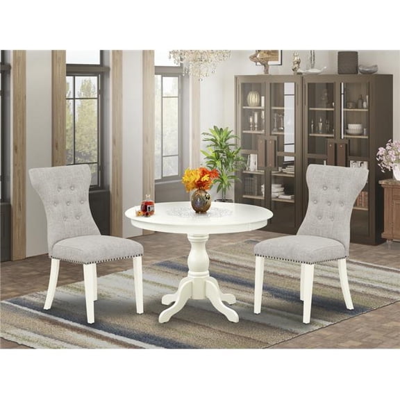 3 Piece Hartland Dining Table Set - Linen White