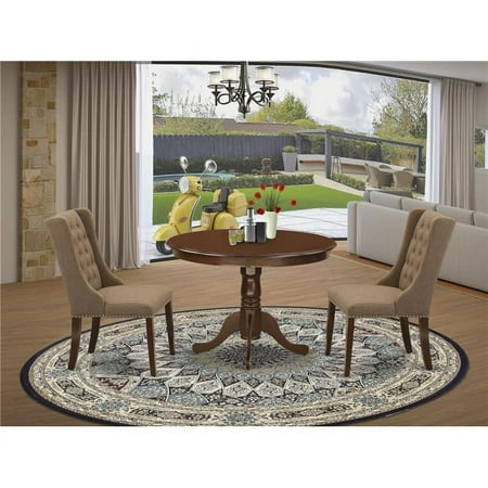 3 Piece Hartland Kitchen Dining Room Set - Mahogany & Light Sable