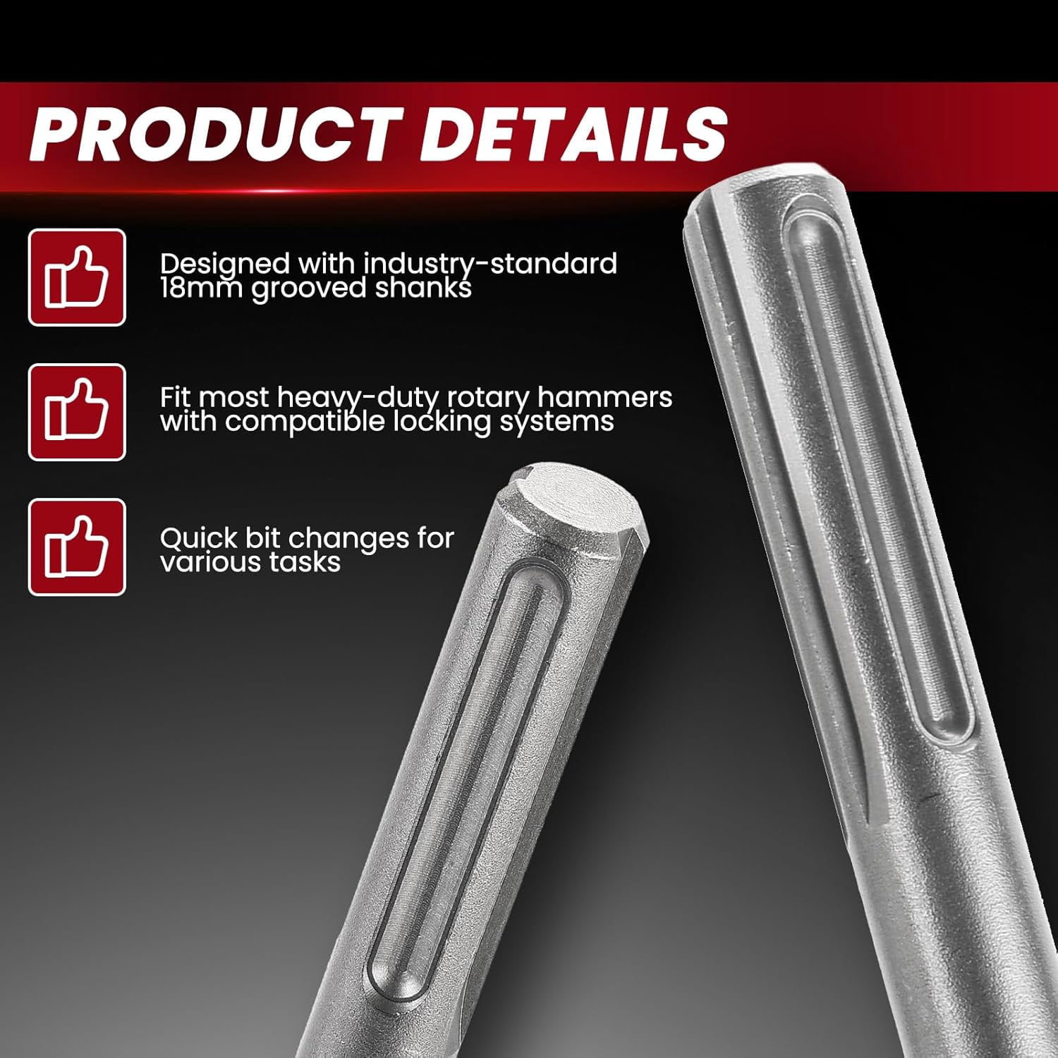 Chisel Insert Bit 3-Piece Heavy-Duty 12