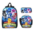 thumbnail image 1 of 3 Piece High Capacity Bookbag Power Rangers Backpack Set Travel Knapsack with Lunch Box Pencil Case, 1 of 8
