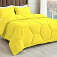 thumbnail image 1 of 3 Piece Honeycomb Design Comforter Set, 800 TC, 100% Egyptian Cotton, Twin/Twin XL Size Yellow Solid, 1 of 5