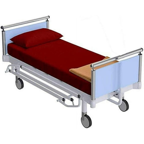 3 Piece Hospital Bed Sheet Set – 400TC & Deep Pocket of 12 Inch – 100% Egyptian Cotton Sheets and Pillowcase for Hospital Beds & Mattresses - Burgundy Solid, Full-XXL Size (54" x 84")