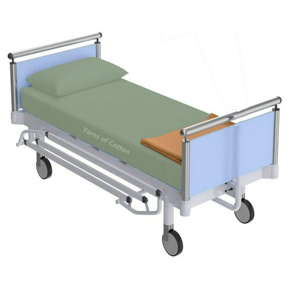 3 Piece Hospital Bed Sheet Set Standard Sheets for Hospital Bed Cotton - Hospital Bed Sheets Fitted Sets - Egyptian Cotton 400 TC - Hospital Bed Sheets (Moss, Standard 36" x 80"x 6")