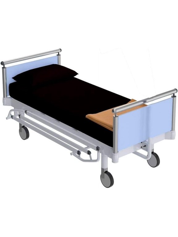3 Piece Hospital Bed Sheet Set Standard Sheets for - Hospital Bed - 100% Egyptian Cotton 600 TC Sheets - Hospital Bed Sheets Standard 36" x 80" With 6" Deep Fitted (Black)