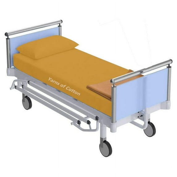 3 Piece Hospital Bed Sheet Set Twin XXL Sheets for Hospital Bed Cotton - Hospital Bed Sheets Fitted Set - 100% Egyptian Cotton 400 TC Sheets - Hospital Bed Sheets (Golden, Twin XXL 39" x 84"x 14")