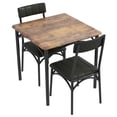 thumbnail image 1 of 3-Piece Industrial Dining Set for 2 with PU Upholstered Chairs, Compact Kitchen Table for Small Spaces & Breakfast Nooks, 1 of 10