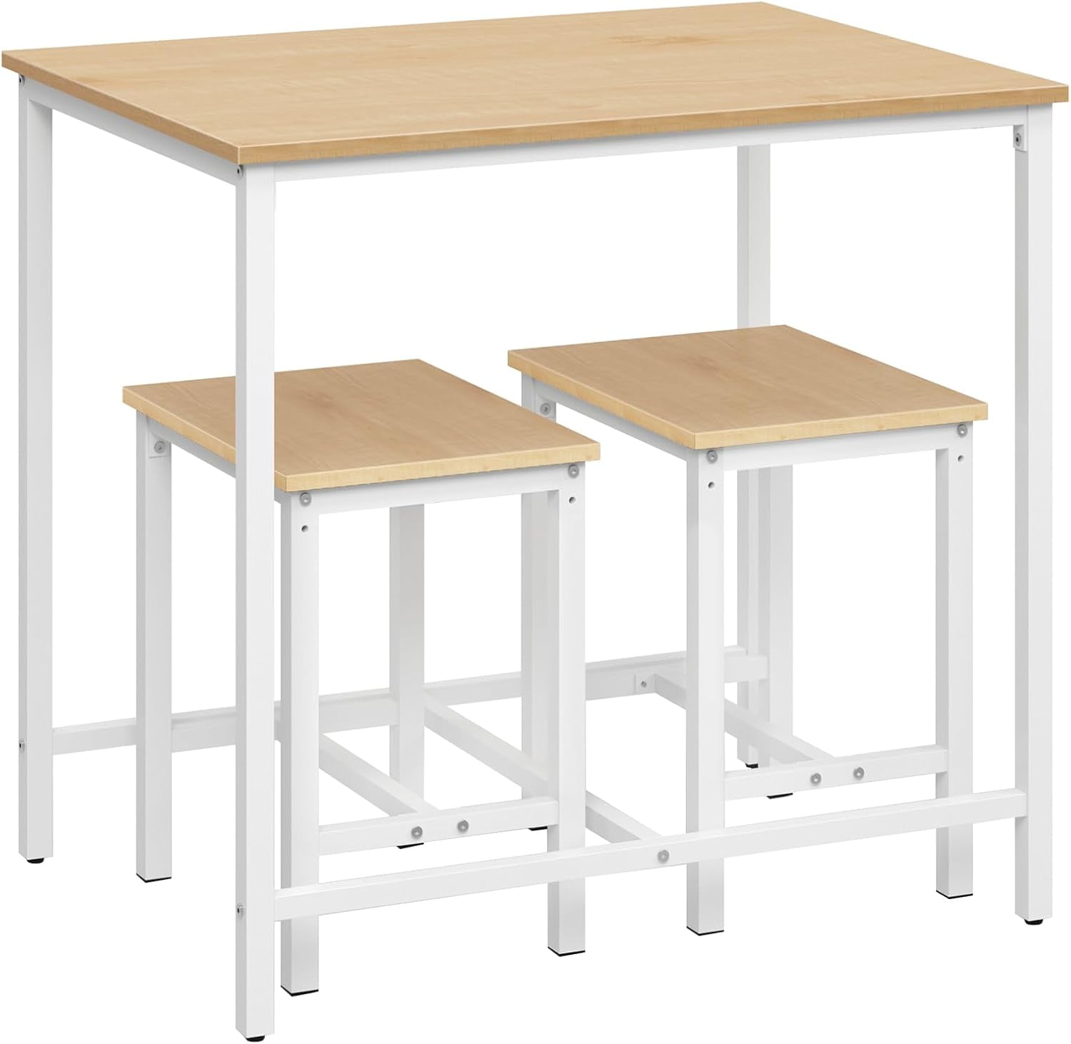 3Piece Industrial Dining Table Set, Kitchen Table, Space Saving