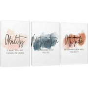3 Piece Inspirational Canvas Wall Art Quotes Motivational Mindset Print Pictures for Office Wall Decor,Triptych Entrepreneur Poster Framed Artwork for Women Men Home Decor Ready to Hang 36"Wx18"H
