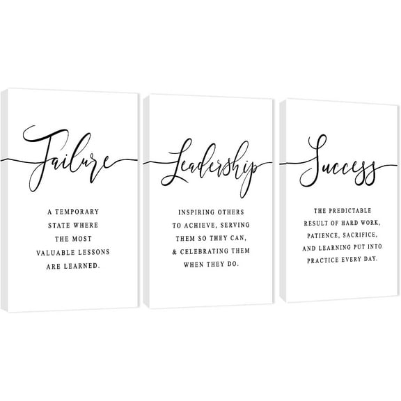 3 Piece Inspirational Canvas Wall Art Quotes Motivational Mindset Print Pictures for Office Wall Decor Triptych Entrepreneur Poster Framed Artwork for Women Men Home Decor Ready to Hang(36"Wx18" H)