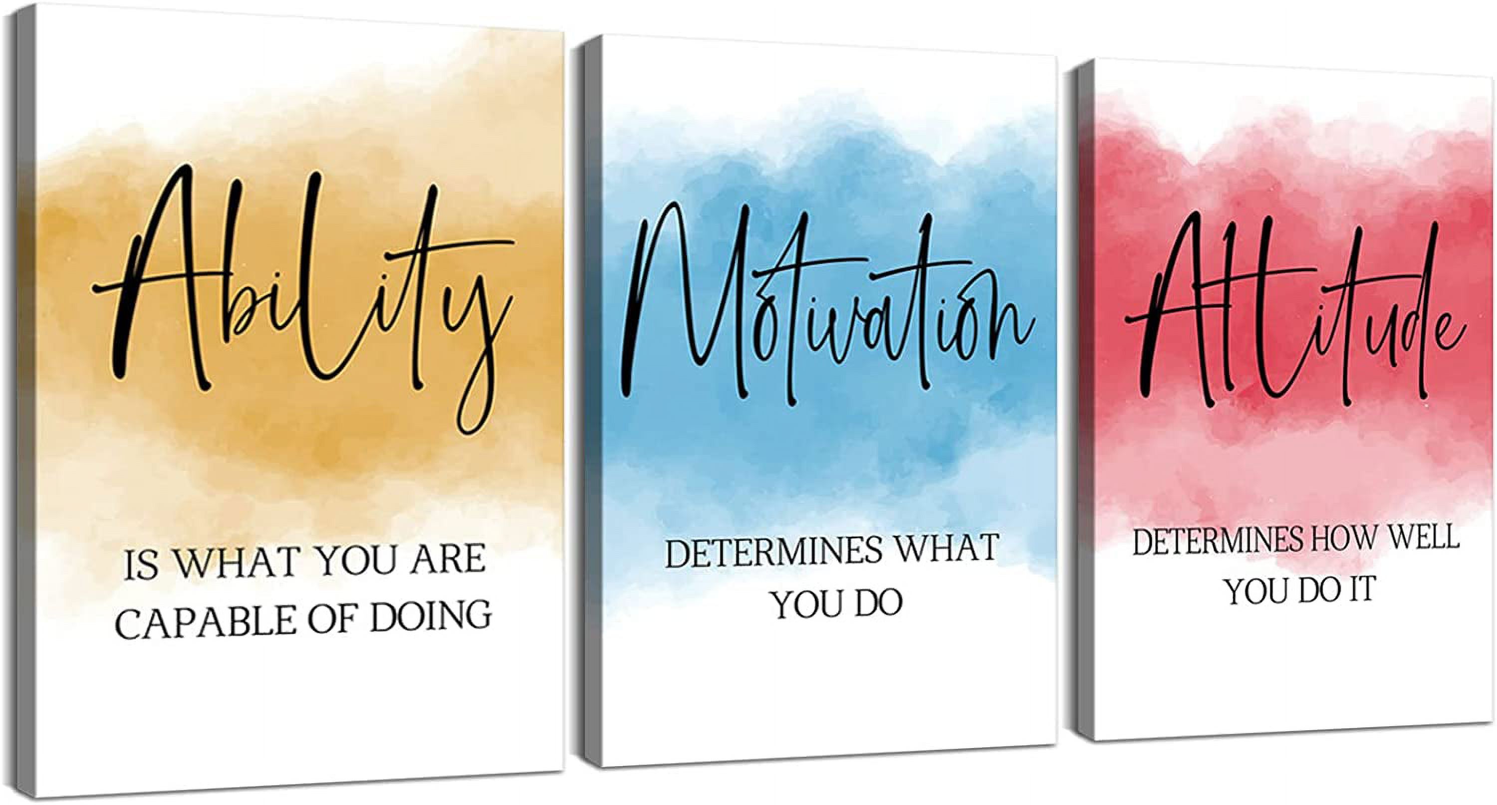 3 Piece Inspirational Wall Art Motivational Poster Positive Quotes Wall