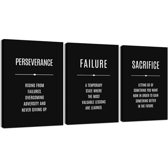 3 Piece Inspirational Wall Art Motivational Wall Art Positive Affirmations Wall Decor Quotes Wall Decor Inspirational Wall Decor Office Art Motivational Canvas for Office Wall Decor 12x16 3PCS