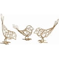 thumbnail image 1 of 3-Piece Iron Bird Statue Set – Gold Metal Figurines, Tabletop Animal Sculpture Decor, Miniature Art Ornament for Desk, Shelf, Housewarming Gift, 1 of 7