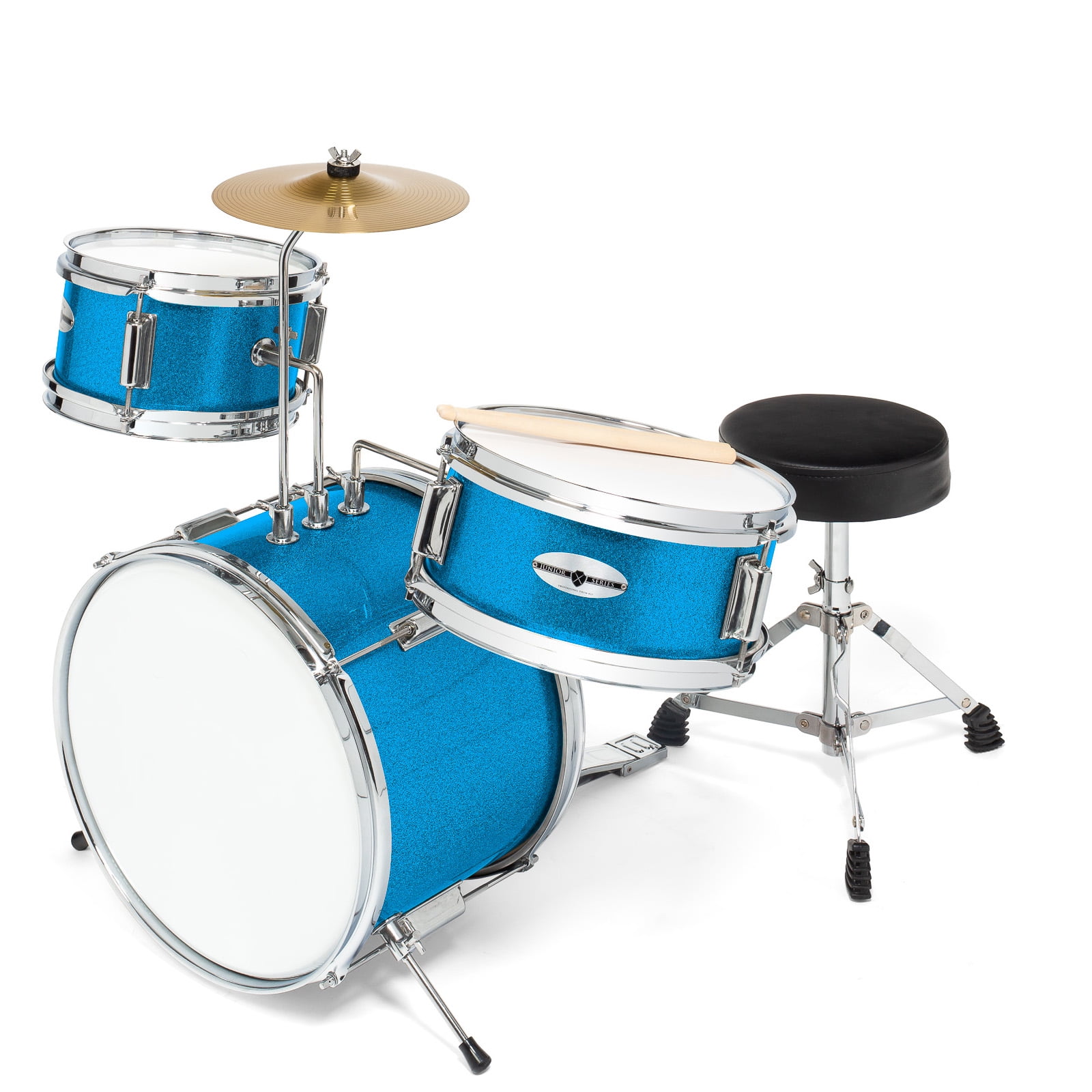 3Piece Junior Drum Set Mini Beginner Kit Blue