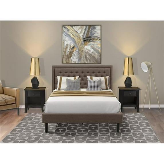 3 Piece Kendall Queen Size Bedroom Set - Black