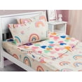 thumbnail image 1 of NTBED 3-Piece Kids Comforter Set Twin Zipper Bedding for Girls, Rainbow Comforter with Flower Pattern (Beige), 1 of 8