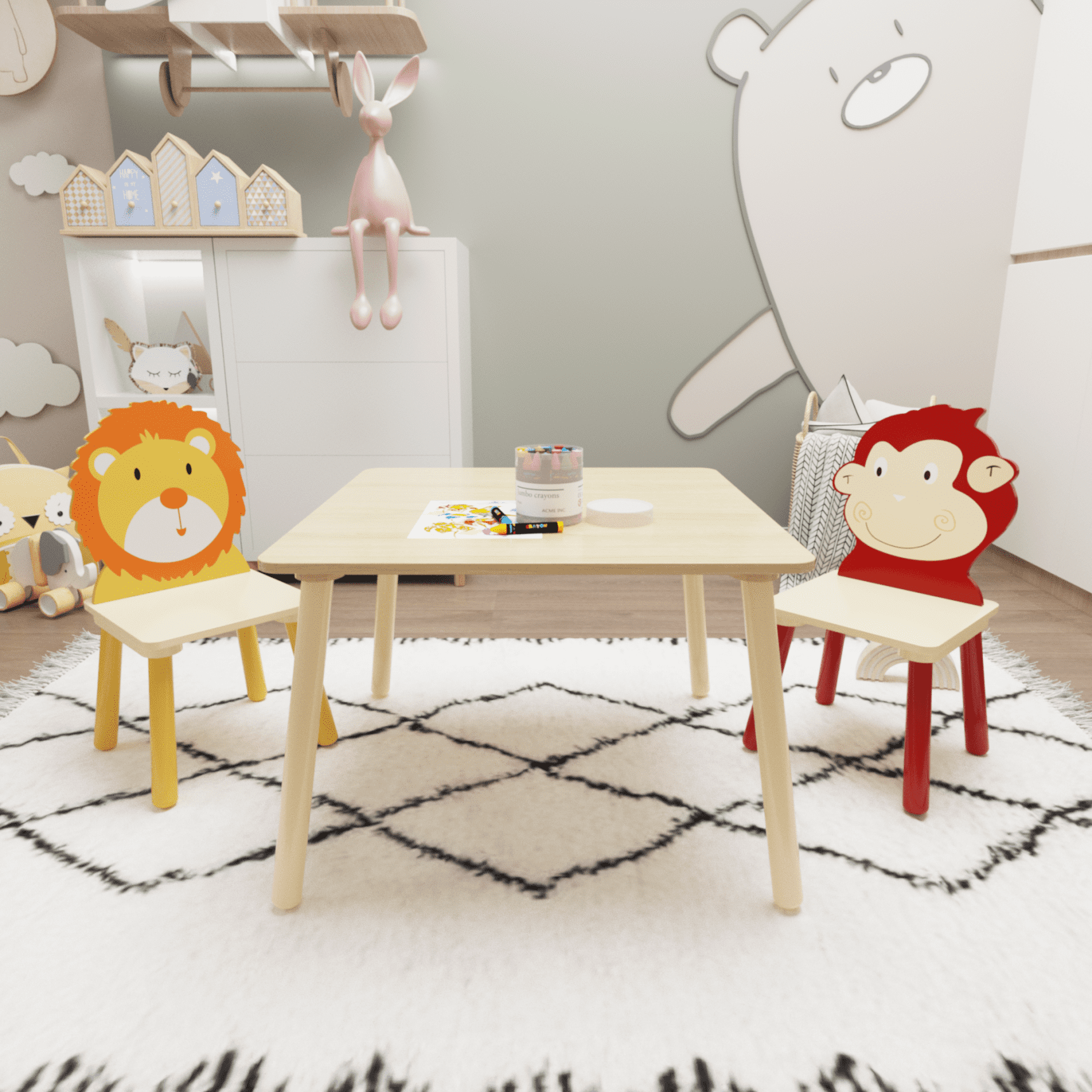 Folding Kids Study Table Chairs - Durable & Space-Saving