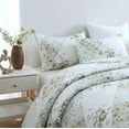 thumbnail image 1 of 3-Piece King Size Quilt Set, Greagle Lightweight Patchwork King Spring Summer Quilt Bedspreads Full Size Bedding Set with Pillow Shams, 104x90 inch Beige Floral Plaid Print, 1 of 8