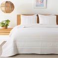 thumbnail image 1 of 3-Piece King Size Quilt Set, Soft Lightweight King Bedding Set for Summer, Stripped, 1 of 7