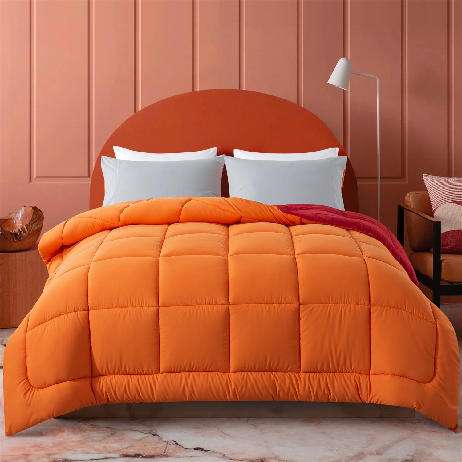 3Piece King Size Tricolor Reversible Down Alternative Comforter Set + Pillowcases