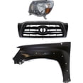 thumbnail image 1 of 3-Piece Kit Driver Side Headlight w/Fender and Grille w/Bulb Halogen Type 1 CAPA Certified Replacement for 2005-2011 Toyota Tacoma Base 6 Cyl 4.0L, 1 of 3