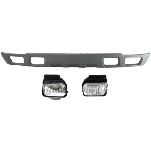 3-Piece Kit Front Valance Textured Gray includes Fog Lights for 2004 Chevrolet Silverado 2500 Base 8 Cyl 6.0L