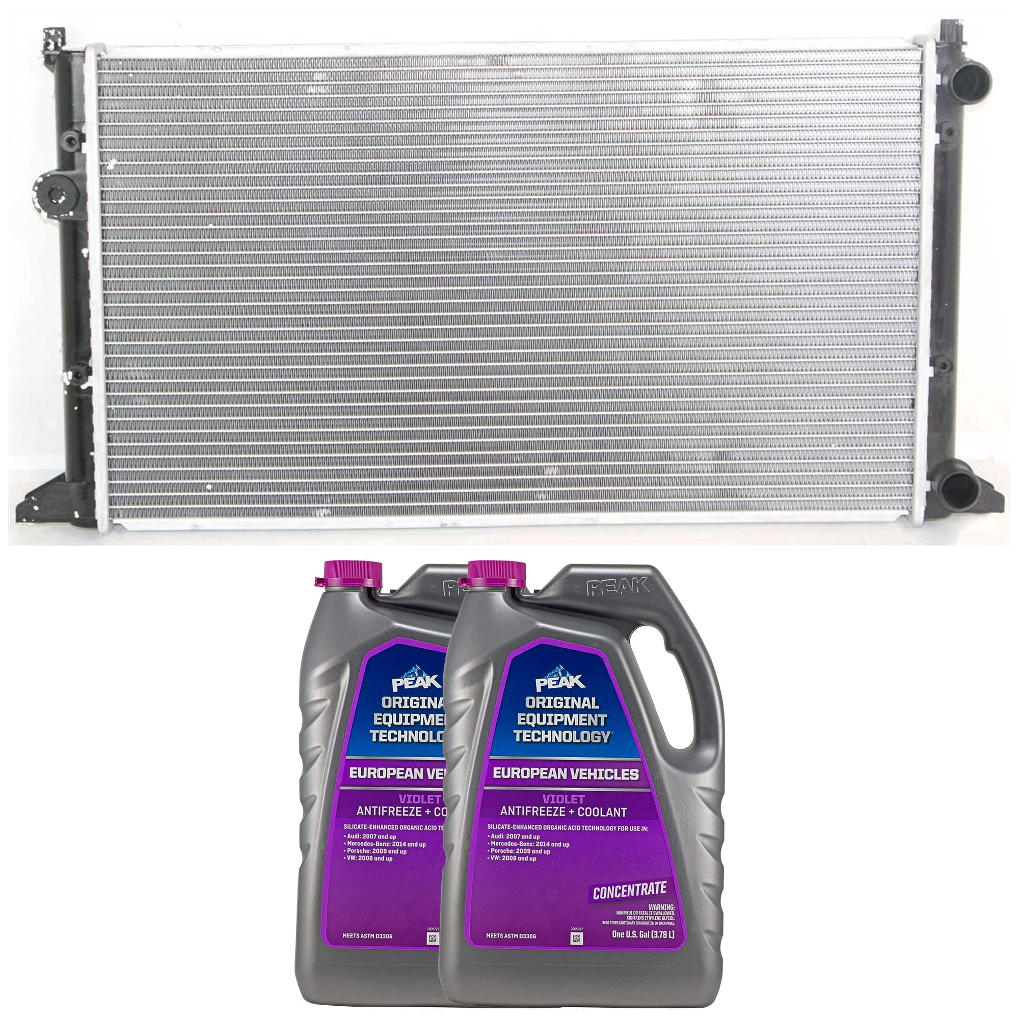 Mk3 Golf Radiator 3-Piece Kit Radiator Includes (1) Radiator and (2) Coolant/Antifreeze ...