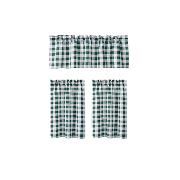 3 Piece Kitchen Curtain Set, Heat Insulating Window Drape, Filtering Light Curtain, Dustproof Window Treatment for Kitchen Sink Basement Home Window Decoration