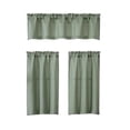 thumbnail image 1 of 3 Piece Kitchen Curtain Set,Light Filtering Thermal Insulated Easy Assembly Curtain for Kitchen Breakfast Nook Cafe Bar,Green, 1 of 6
