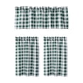 thumbnail image 1 of 3 Piece Kitchen Curtain Set with Valance And Tiers, Small Coffee Window Curtains, Light Filtering Heat Insulating Drapes for Basement Cafe, 1 of 8
