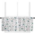 thumbnail image 1 of 3 Piece Kitchen Curtains Tiers and Valances Set, Flower Leaves Spring Watercolor Floral Vintage Botanical Short Rod Pocket Window Curtain for Bedroom, Bathroom, 1 of 1