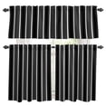 3 Piece Kitchen Curtains and Valances Set Black Striped Cafe Curtains ...