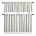 thumbnail image 1 of 3 Piece Kitchen Curtains and Valances Set Blue Stripe Cafe Curtains 36 Inch Length Modern Farmhouse Geometric Retro Striped Valance & Tier Curtain for Living Room Bedroom Window 54"x18"+27"x36"*2, 1 of 6