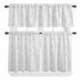 thumbnail image 1 of 3 Piece Kitchen Curtains and Valances Set Coffee Cafe Curtains 36 Inch Length White Grey Modern Concise Cup Farmhouses Valance & Tier Curtain for Living Room Bedroom Small Window 54"x18"+27"x36"*2, 1 of 6