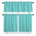 thumbnail image 1 of 3 Piece Kitchen Curtains and Valances Set Modern Striped Cafe Curtains 36 Inch Length Geometric Abstract Minimalist Valance & Tier Curtain for Living Room Bedroom Small Window 54"x18"+27"x36"*2, 1 of 6