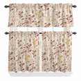 thumbnail image 1 of 3 Piece Kitchen Curtains and Valances Set Orange Yellow Botanical Cafe Curtains 36 Inch Length Rustic Country Spring Floral Summer Leaf Valance & Tier Curtain for Living Room 54"x18"+27"x36"*2, 1 of 6